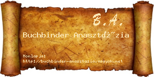 Buchbinder Anasztázia névjegykártya